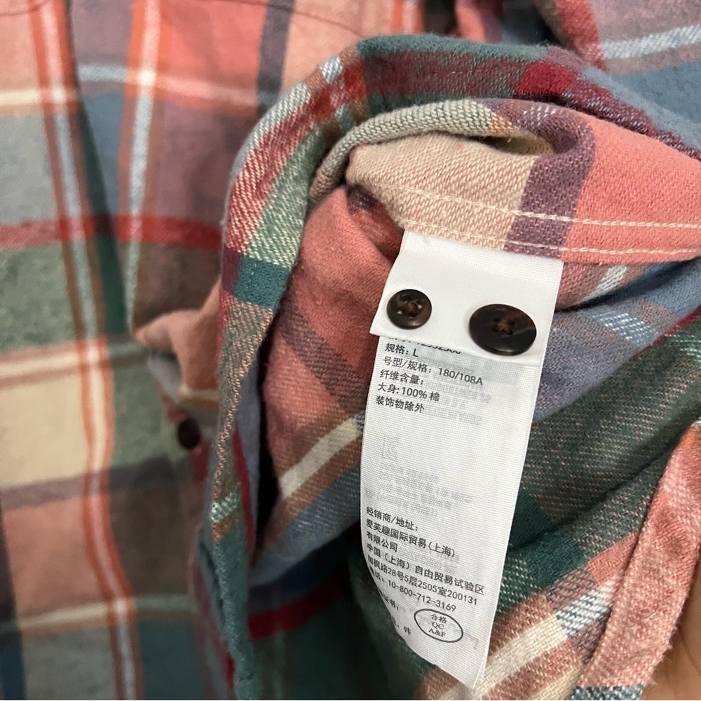 A&F 90m’s Oversized Windowpane Button Up Shirt L - image 5